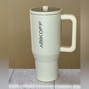 ABIKOFF 30oz  Cream stainless steel tumbler Mug